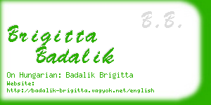 brigitta badalik business card